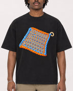 Mockup Boxy Heavyweight Tee Black male close-up 04