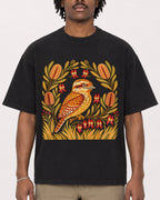 Mockup Boxy Heavyweight Tee Black male close-up 04