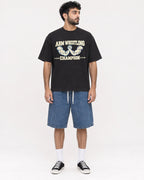 Mockup Boxy Heavyweight Tee Black male full-body 07