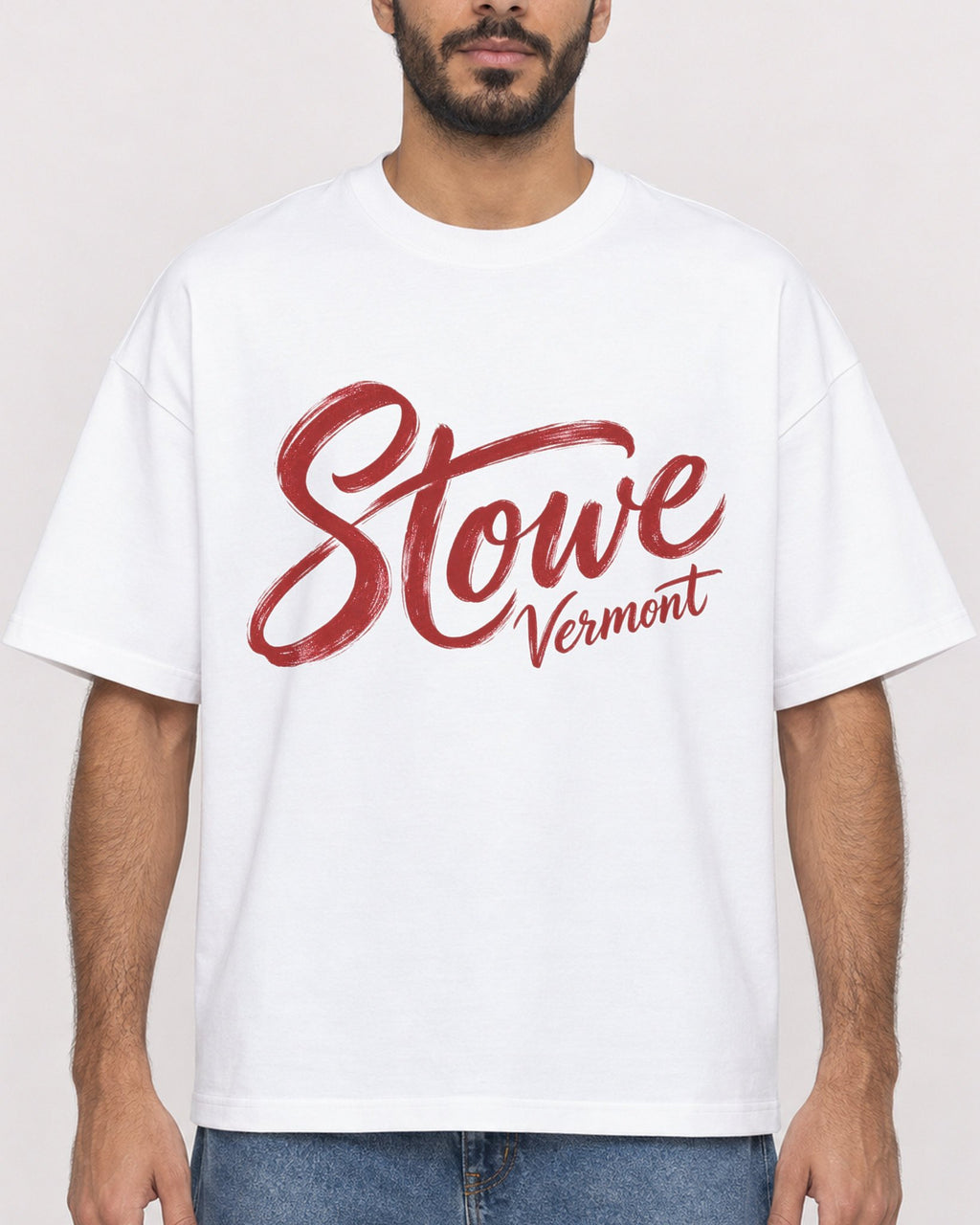 Mockup Boxy Heavyweight Tee White male close-up 07