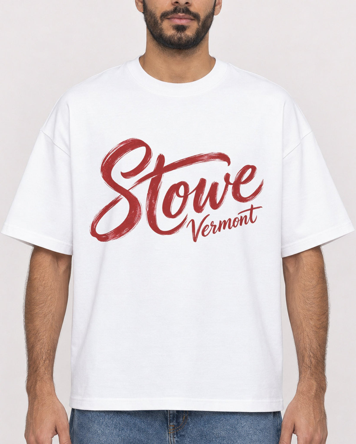 Mockup Boxy Heavyweight Tee White male close-up 07