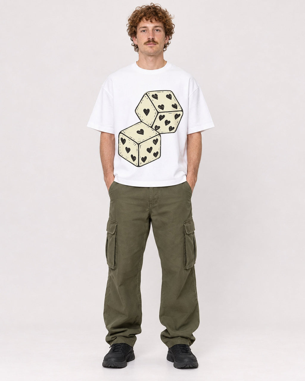 Mockup Boxy Heavyweight Tee White male full-body 09