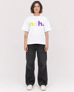 Mockup Boxy Heavyweight Tee White female full-body 18