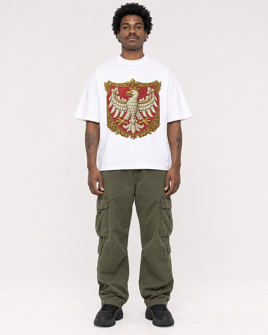 Mockup Boxy Heavyweight Tee White male full-body 24
