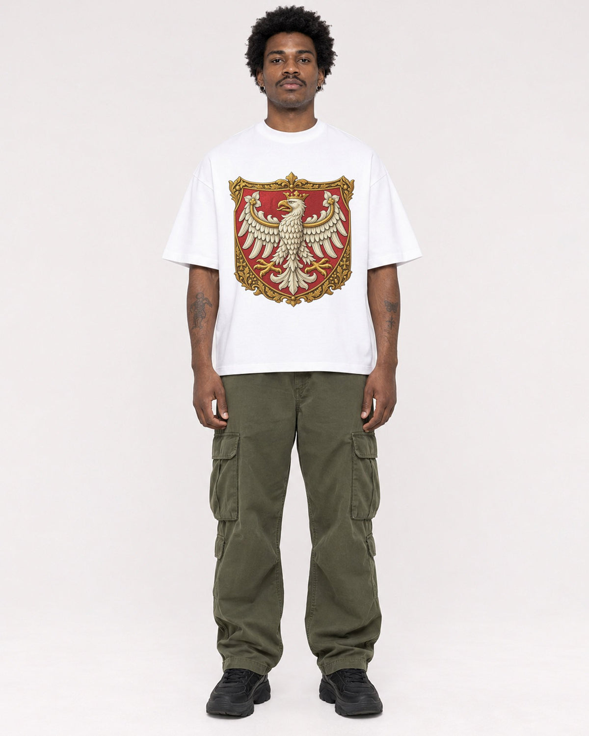 Mockup Boxy Heavyweight Tee White male full-body 24