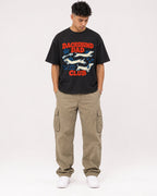 Mockup Boxy Heavyweight Tee Black male full-body 16
