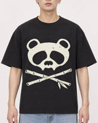 Mockup Boxy Heavyweight Tee Black male close-up 01