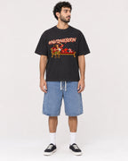 Mockup Boxy Heavyweight Tee Black male full-body 27