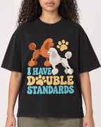 Mockup Boxy Heavyweight Tee Black female close-up 10