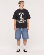 Mockup Boxy Heavyweight Tee Black male full-body 19