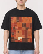 Mockup Boxy Heavyweight Tee Black male close-up 13