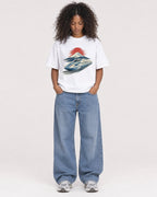 Mockup Boxy Heavyweight Tee White female full-body 05