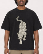 Mockup Boxy Heavyweight Tee Black male close-up 04