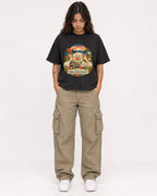 Mockup Boxy Heavyweight Tee Black female full-body 06