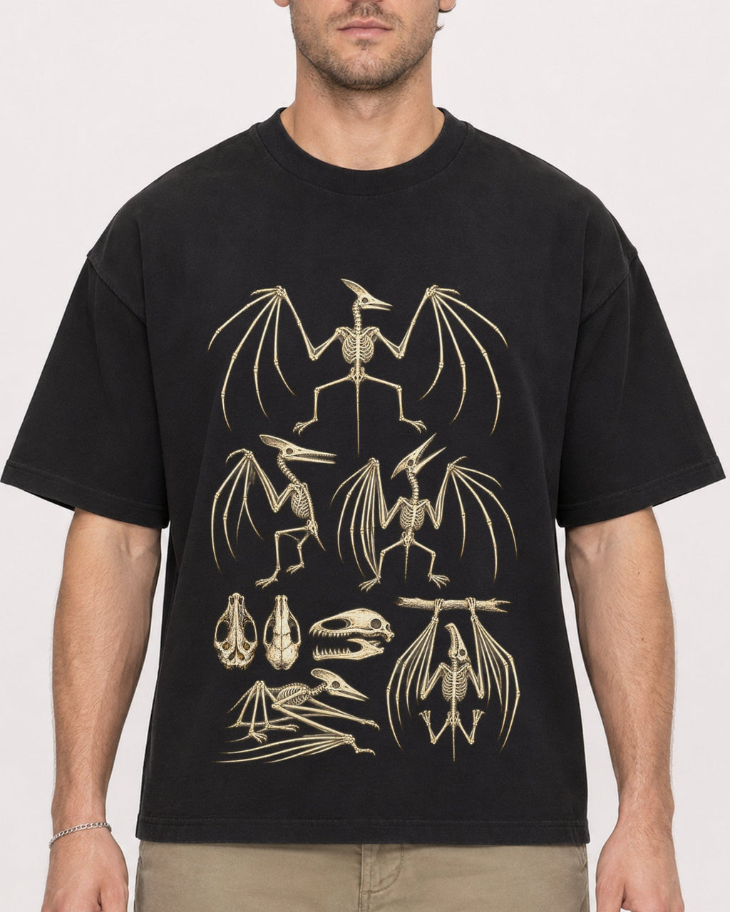 Mockup Boxy Heavyweight Tee Black male close-up 08