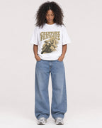 Mockup Boxy Heavyweight Tee White female full-body 05