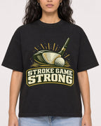 Mockup Boxy Heavyweight Tee Black female close-up 07