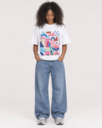 Mockup Boxy Heavyweight Tee White female full-body 05