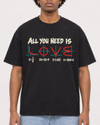 Mockup Boxy Heavyweight Tee Black male close-up 45