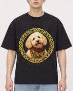 Mockup Boxy Heavyweight Tee Black male close-up 01