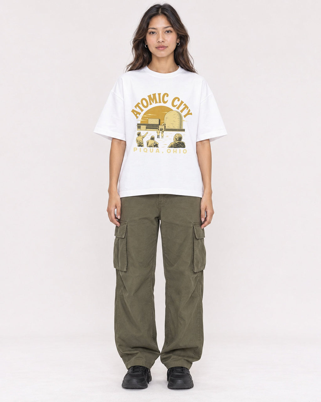 Mockup Boxy Heavyweight Tee White female full-body 02