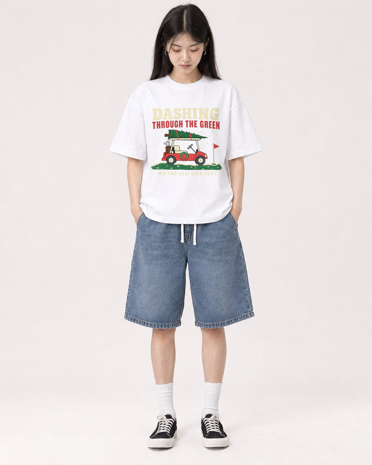 Mockup Boxy Heavyweight Tee White female full-body 01