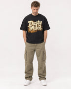 Mockup Boxy Heavyweight Tee Black male full-body 08