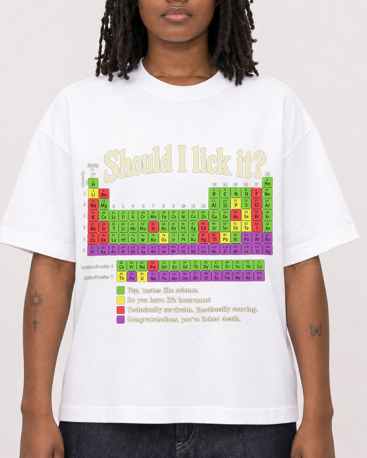 Mockup Boxy Heavyweight Tee White female close-up 24