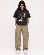 Mockup Boxy Heavyweight Tee Black female full-body 06