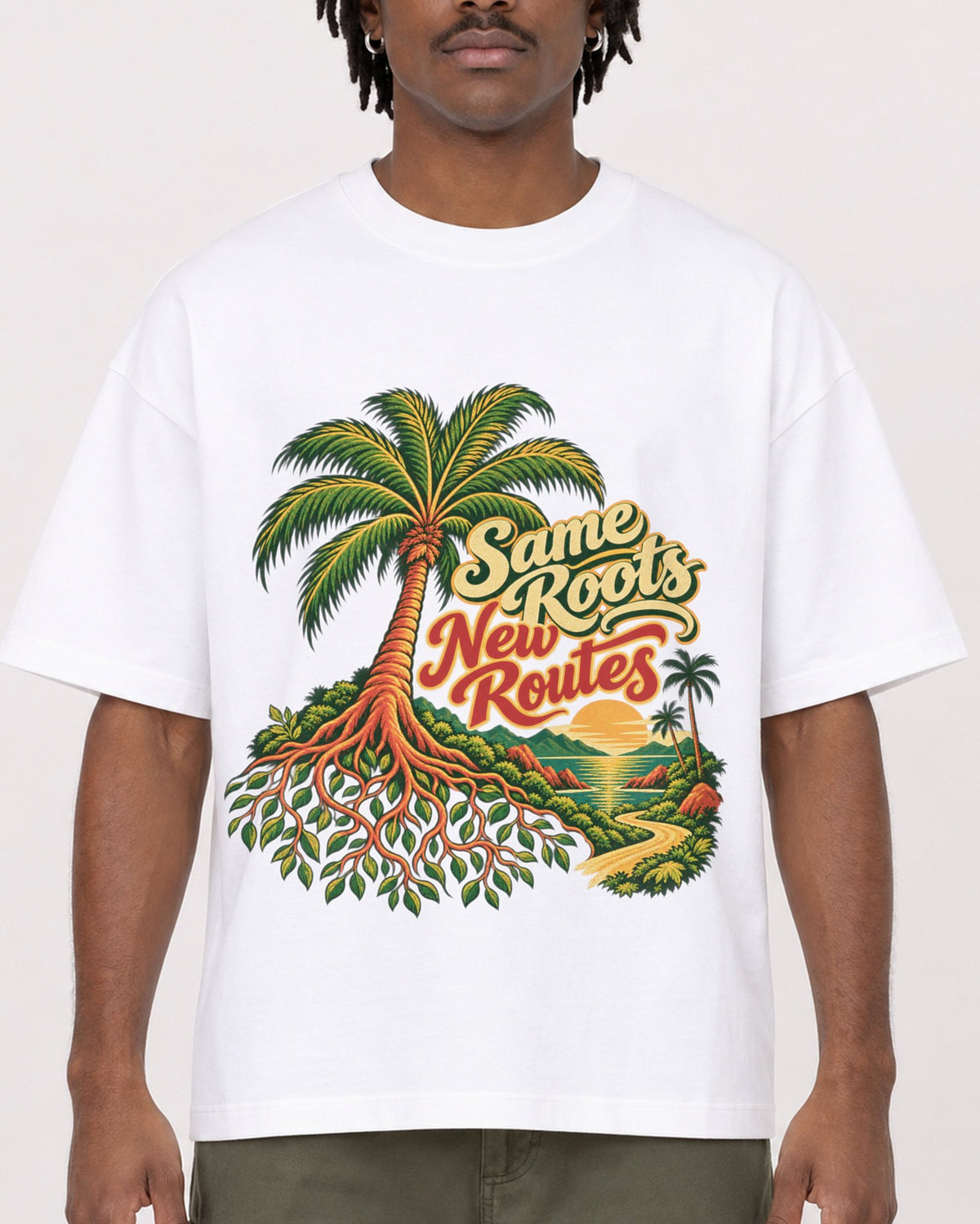 Mockup Boxy Heavyweight Tee White male close-up 04