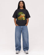 Mockup Boxy Heavyweight Tee Black female full-body 04