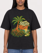 Mockup Boxy Heavyweight Tee Black female close-up 04