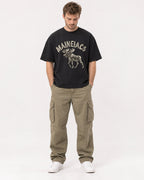 Mockup Boxy Heavyweight Tee Black male full-body 08