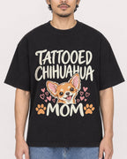 Mockup Boxy Heavyweight Tee Black male close-up 02