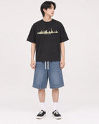 Mockup Boxy Heavyweight Tee Black male full-body 11