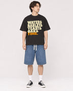 Mockup Boxy Heavyweight Tee Black male full-body 03