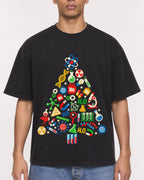 Mockup Boxy Heavyweight Tee Black male close-up 50