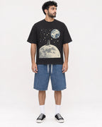 Mockup Boxy Heavyweight Tee Black male full-body 07