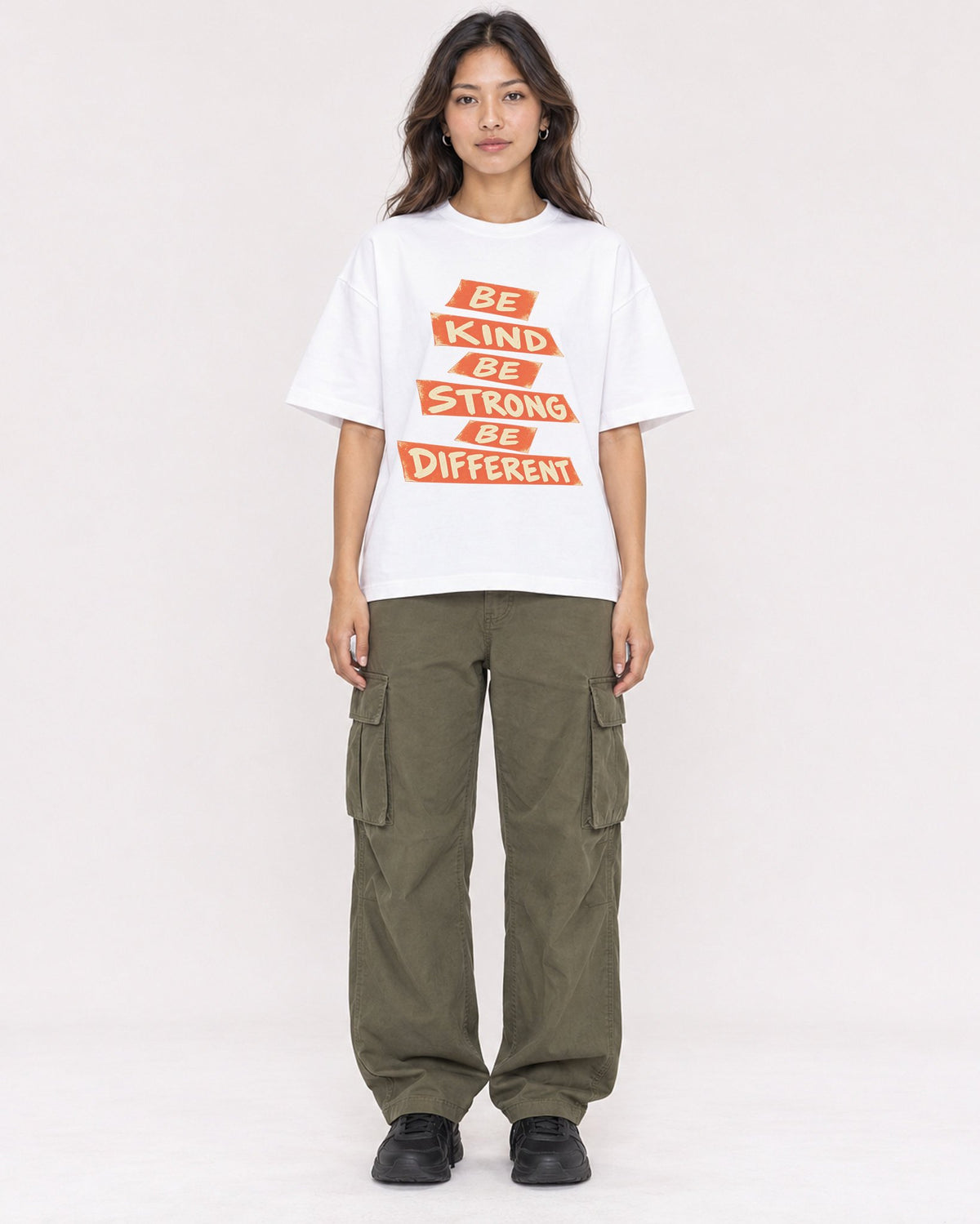 Mockup Boxy Heavyweight Tee White female full-body 02
