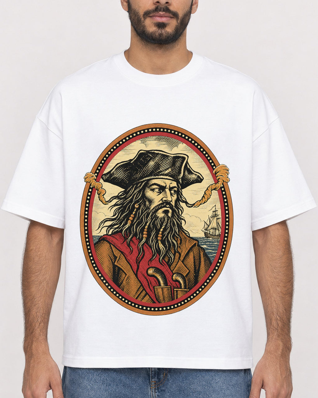 Mockup Boxy Heavyweight Tee White male close-up 07
