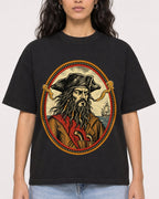 Mockup Boxy Heavyweight Tee Black female close-up 07
