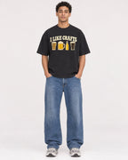 Mockup Boxy Heavyweight Tee Black male full-body 10