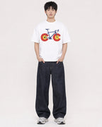 Mockup Boxy Heavyweight Tee White male full-body 01