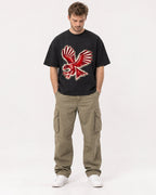 Mockup Boxy Heavyweight Tee Black male full-body 08