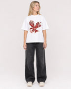 Mockup Boxy Heavyweight Tee White female full-body 08