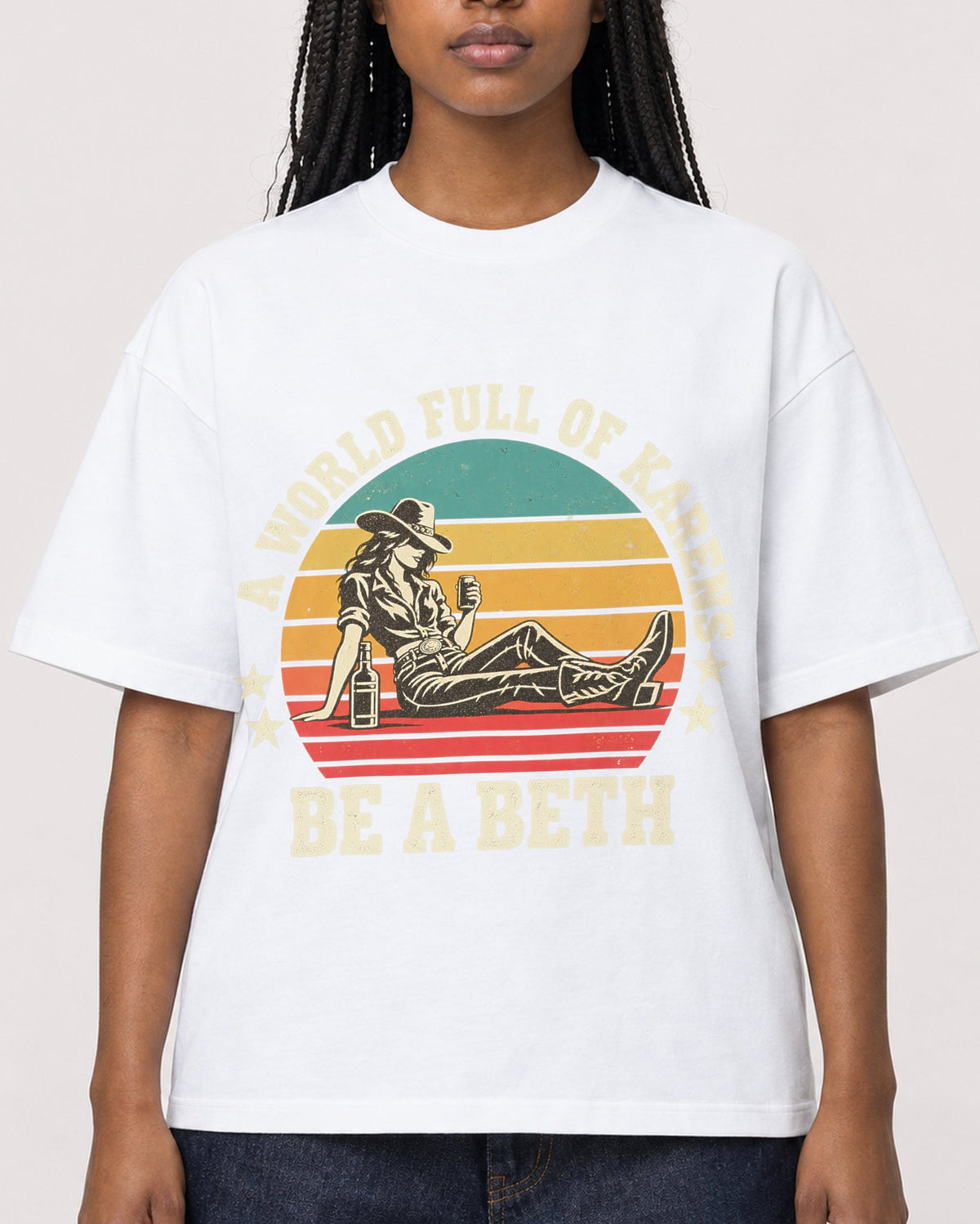 Mockup Boxy Heavyweight Tee White female close-up 04