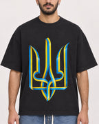 Mockup Boxy Heavyweight Tee Black male close-up 07