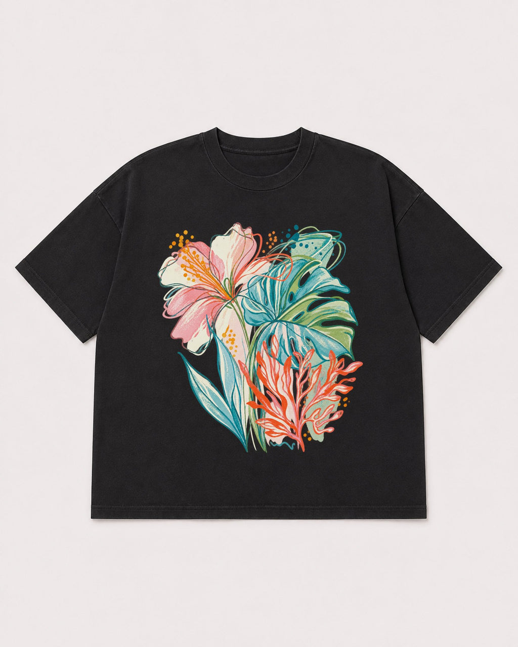 Mockup Boxy Heavyweight Tee Black product