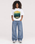 Mockup Boxy Heavyweight Tee White female full-body 05