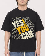 Mockup Boxy Heavyweight Tee Black male close-up 03